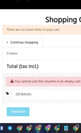 ZEFIRA500 coupon verification screenshot