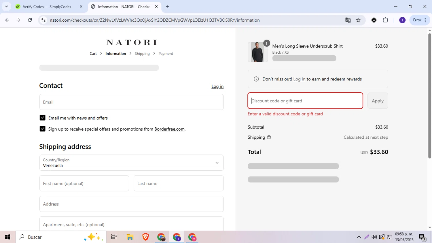 MAAP discount code screenshot showing code CAMERONBAYLY40 applied at MAAP checkout page. Uploaded by SimplyCodes community member BargainExpert9390 on May 14, 2025