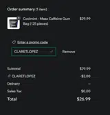 CLARETLOPEZ coupon verification screenshot