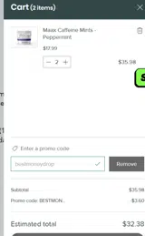 BESTMONEYDROP coupon verification screenshot