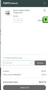 FLASHDAILY coupon verification screenshot