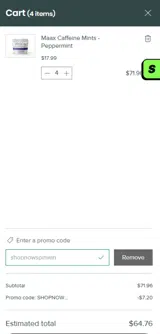 SHOPNOWSPINWIN coupon verification screenshot
