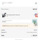 SCARY20 coupon verification screenshot