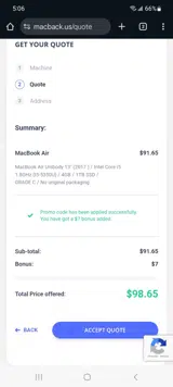 7ON coupon verification screenshot