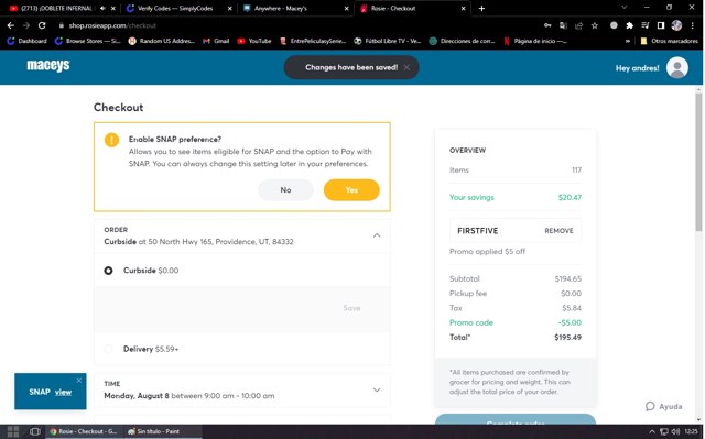 Maceys checkout page showing Maceys promo code box | Screenshot taken by SimplyCodes community member on Aug 7, 2022
