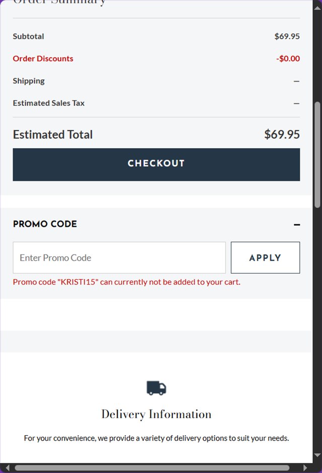Mackenzie-Childs checkout page showing Mackenzie-Childs promo code box | Screenshot taken by SimplyCodes community member on Apr 14, 2025