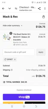 Mack Rex coupon verification screenshot