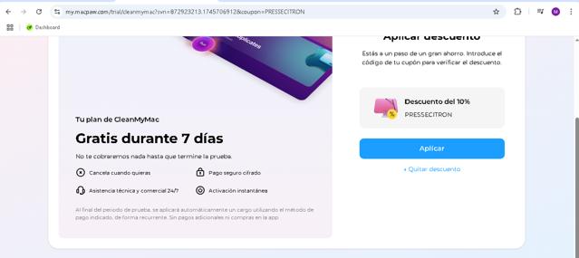 MacPaw checkout page showing MacPaw promo code box | Screenshot taken by SimplyCodes community member on Apr 26, 2025