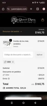 MacQueen Pipes coupon verification screenshot
