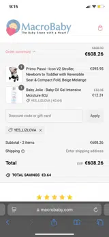 YES_LIZLOVA coupon verification screenshot