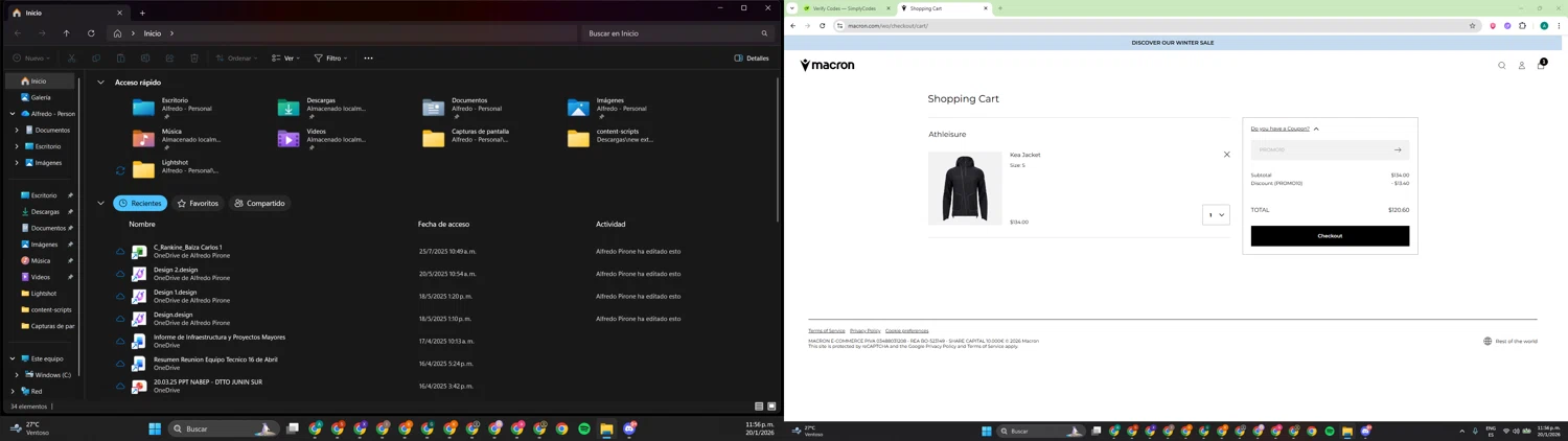 Macron checkout page showing Macron discount code box | Screenshot taken by SimplyCodes community member on Jan 21, 2026