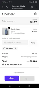 Madara20 coupon verification screenshot