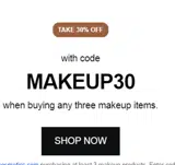 MAKEUP30 coupon verification screenshot