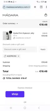 AGEPRO50 coupon verification screenshot