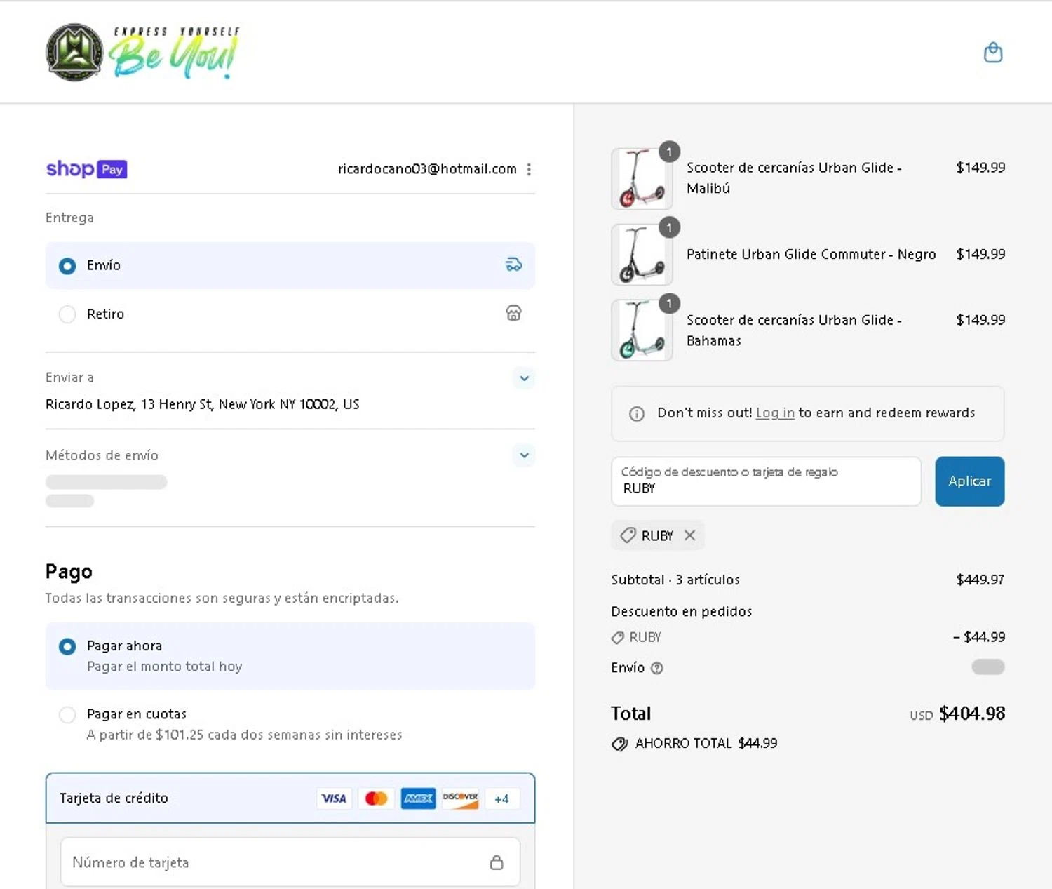 Madd Gear discount code screenshot showing code RUBY applied at Madd Gear checkout page. Uploaded by SimplyCodes community member LAMINEJAMAL on Aug 5, 2025