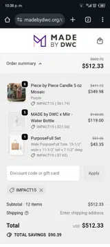 IMPACT15 coupon verification screenshot