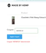 HONEY25 coupon verification screenshot