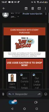 Easter15 coupon verification screenshot