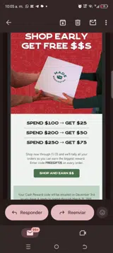 Freegift25 coupon verification screenshot