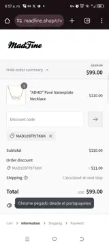 MAD105FPJ7KKK coupon verification screenshot