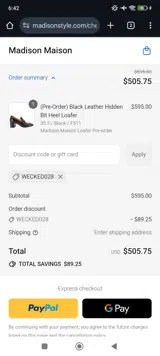 wecked028 coupon verification screenshot