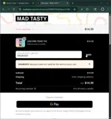 MADBOSSY coupon verification screenshot