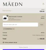 SUMMERSALE coupon verification screenshot