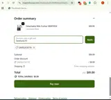 Savelucky10 coupon verification screenshot