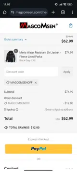 Magcomsen coupon verification screenshot