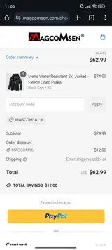 Magcomsen coupon verification screenshot