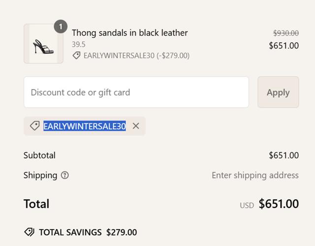 Magda Butrym checkout page showing Magda Butrym discount code box | Screenshot taken by SimplyCodes community member on Dec 9, 2024