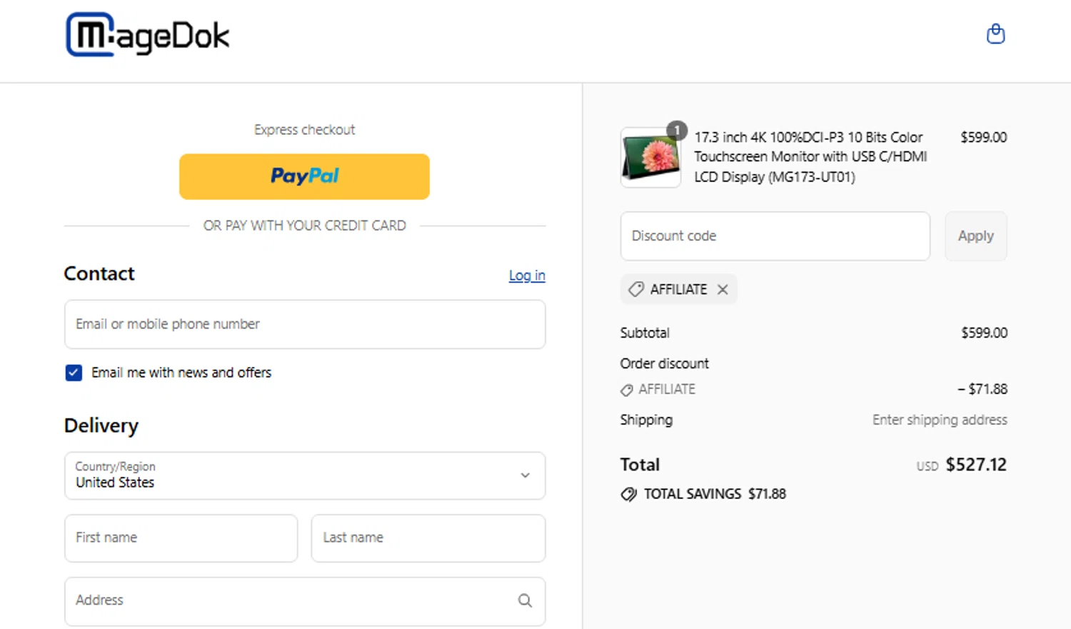 MageDok promo code screenshot showing code affiliate applied at MageDok checkout page. Uploaded by SimplyCodes community member Toundjiale on Aug 16, 2025