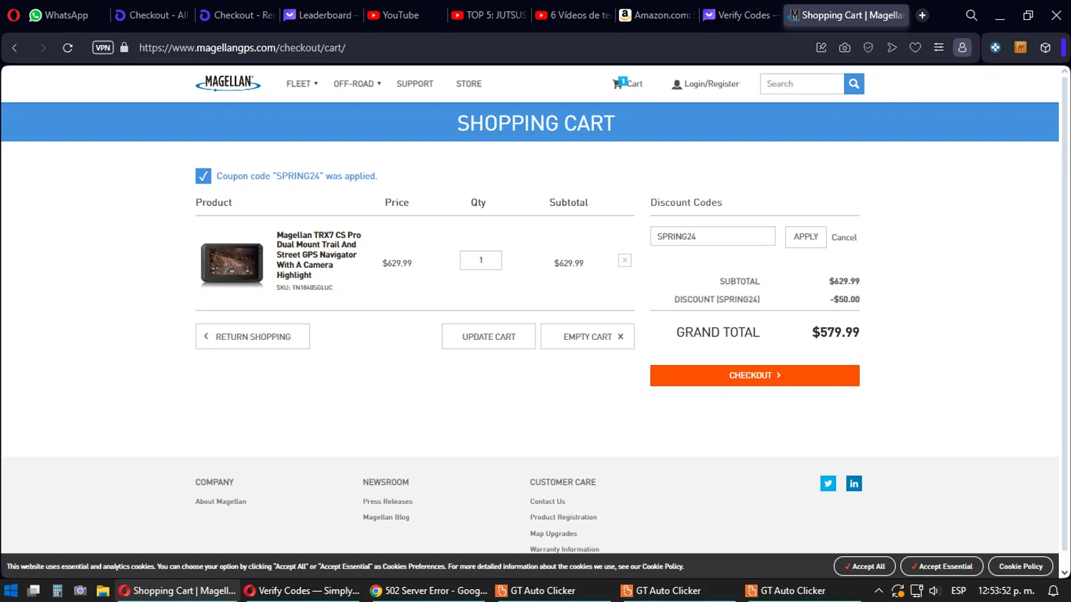 where to use Magellangps promo code box