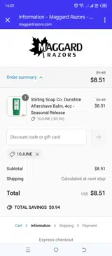 10JUNE coupon verification screenshot