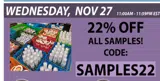 samples22 coupon verification screenshot