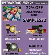 SAMPLES22 coupon verification screenshot