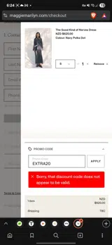 Maggie Marilyn coupon verification screenshot