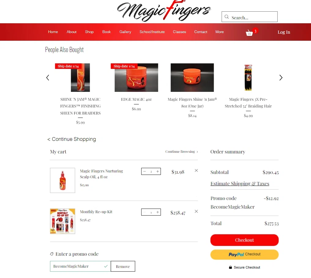 Magic Fingers checkout page showing Magic Fingers promo code box | Screenshot taken by SimplyCodes community member on Jun 22, 2023