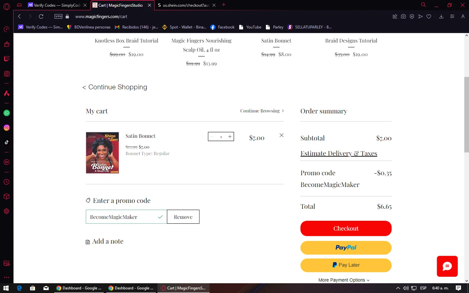 Magic Fingers checkout page showing Magic Fingers promo code box | Screenshot taken by SimplyCodes community member on Jan 8, 2024