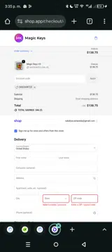 Magic Keys Trade coupon verification screenshot