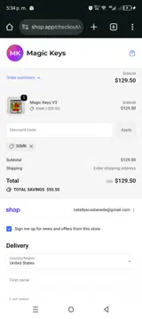 Magic Keys Trade coupon verification screenshot