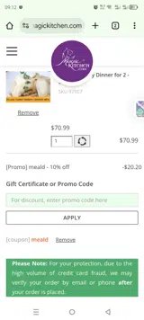 MEALD coupon verification screenshot