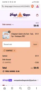 JUANPEREZ coupon verification screenshot