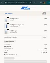Magic Molecule coupon verification screenshot