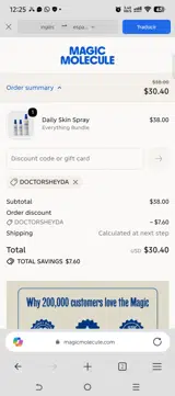 Magic Molecule coupon verification screenshot