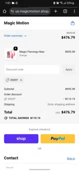 35OFF coupon verification screenshot
