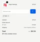 VAN coupon verification screenshot
