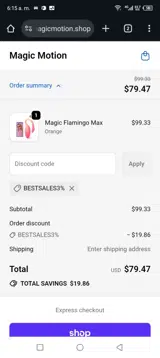 BESTSALES3% coupon verification screenshot