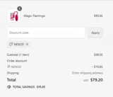 NEW20 coupon verification screenshot
