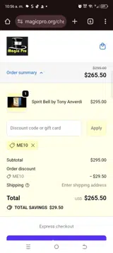 ME10 coupon verification screenshot